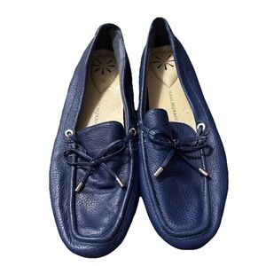 Isaac Mizrahi Live Shoes Womens 9 Blue AMY Leather Tassel Loafer Moccasins